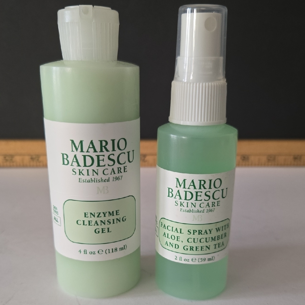 Mario Badescu Enzyme Cleansing Gel & Aloe Cucumber Facial Spray Set NEW